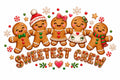 4pcs 10in Sweetest Crew Gingerbread Family DTF Transfer Ready to Press Print