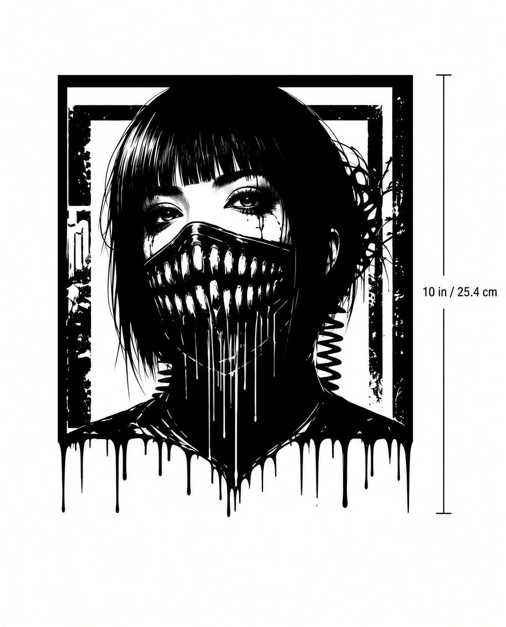 4PCS 10" DTF Transfers Dark Anime Mask Face Iron On Heat Press Shirt