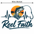 4PCS 10in Reel Faith Fishing Bass DTF Heat Transfers
