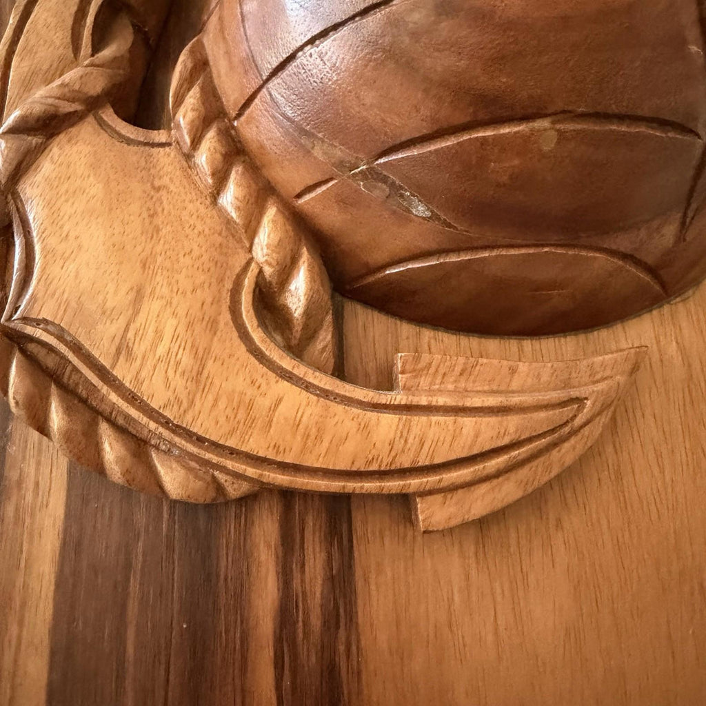 Large Hand Carved USMC EGA Eagle Globe Anchor Wooden Plaque Subic Bay