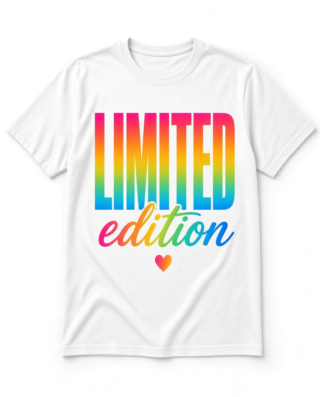 4PCS DTF Transfer Limited Edition Rainbow Gradient Heart 10in Iron On