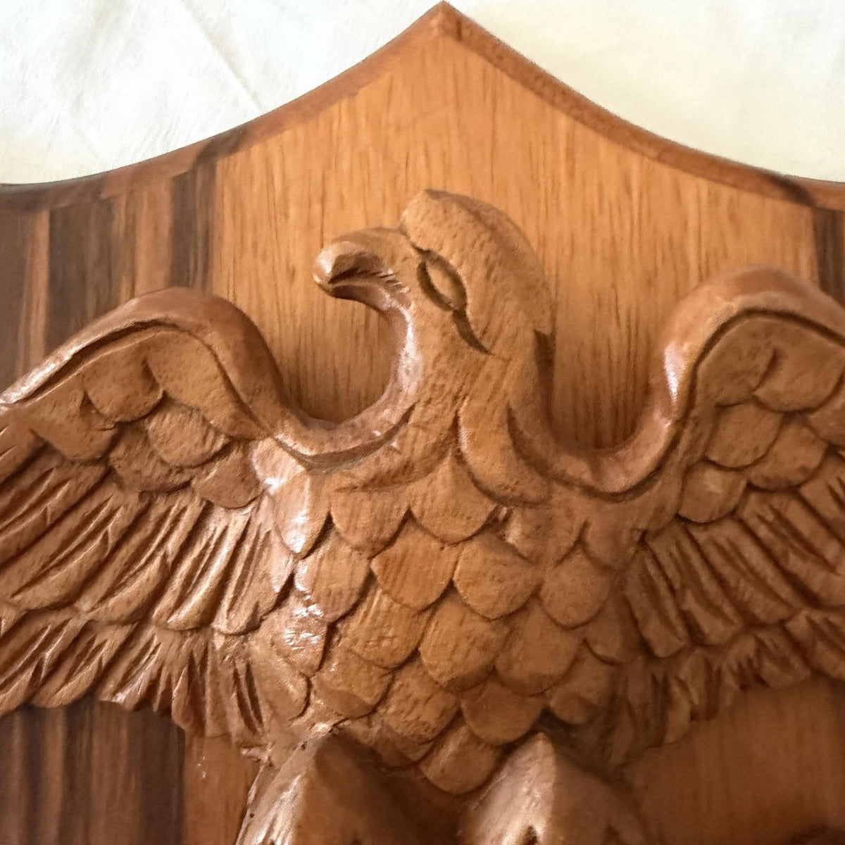 Large Hand Carved USMC EGA Eagle Globe Anchor Wooden Plaque Subic Bay