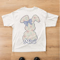 Mini Mom's Day Floral Bunny T-Shirt Cute Rabbit Blue Daisies Bow Tee