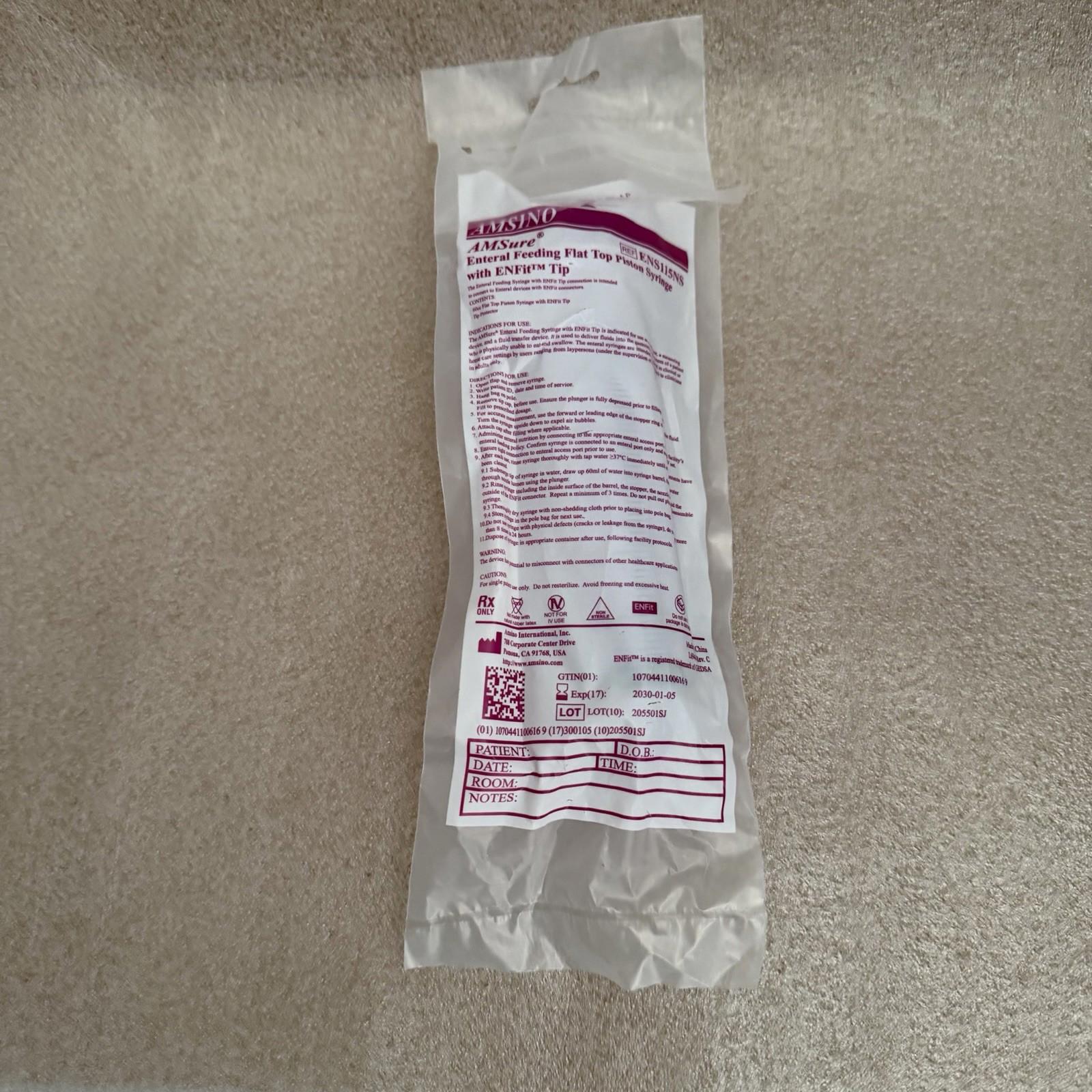 AMSINO AMSure® Enteral Feeding Syringe 2 oz - Lot 9