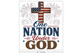 4Pcs 10" One Nation Under God DTF Transfers Wooden Flag Cross Iron On