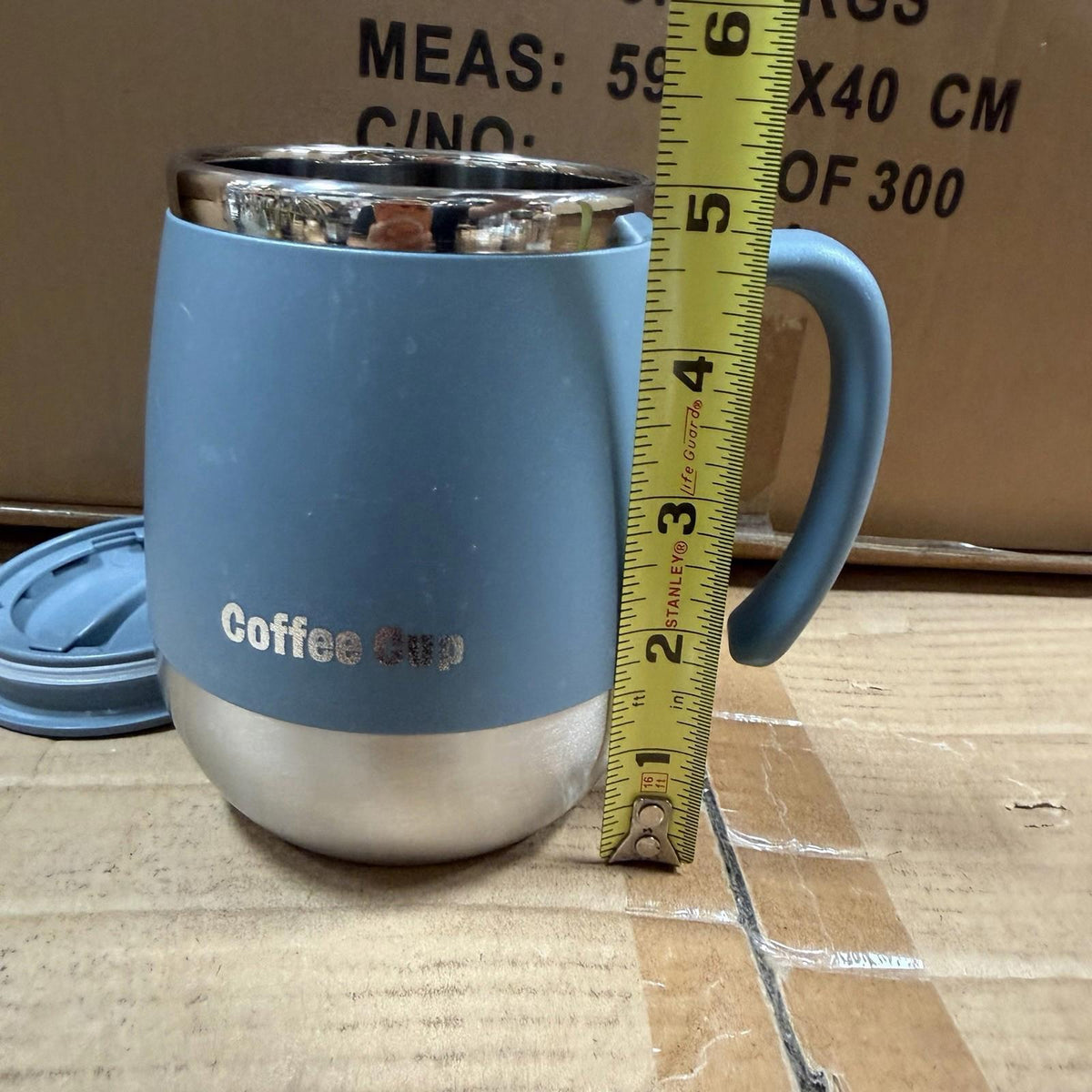 Blue Stainless Steel Coffee Cup with Lid - Insulated Travel Mug 12oz