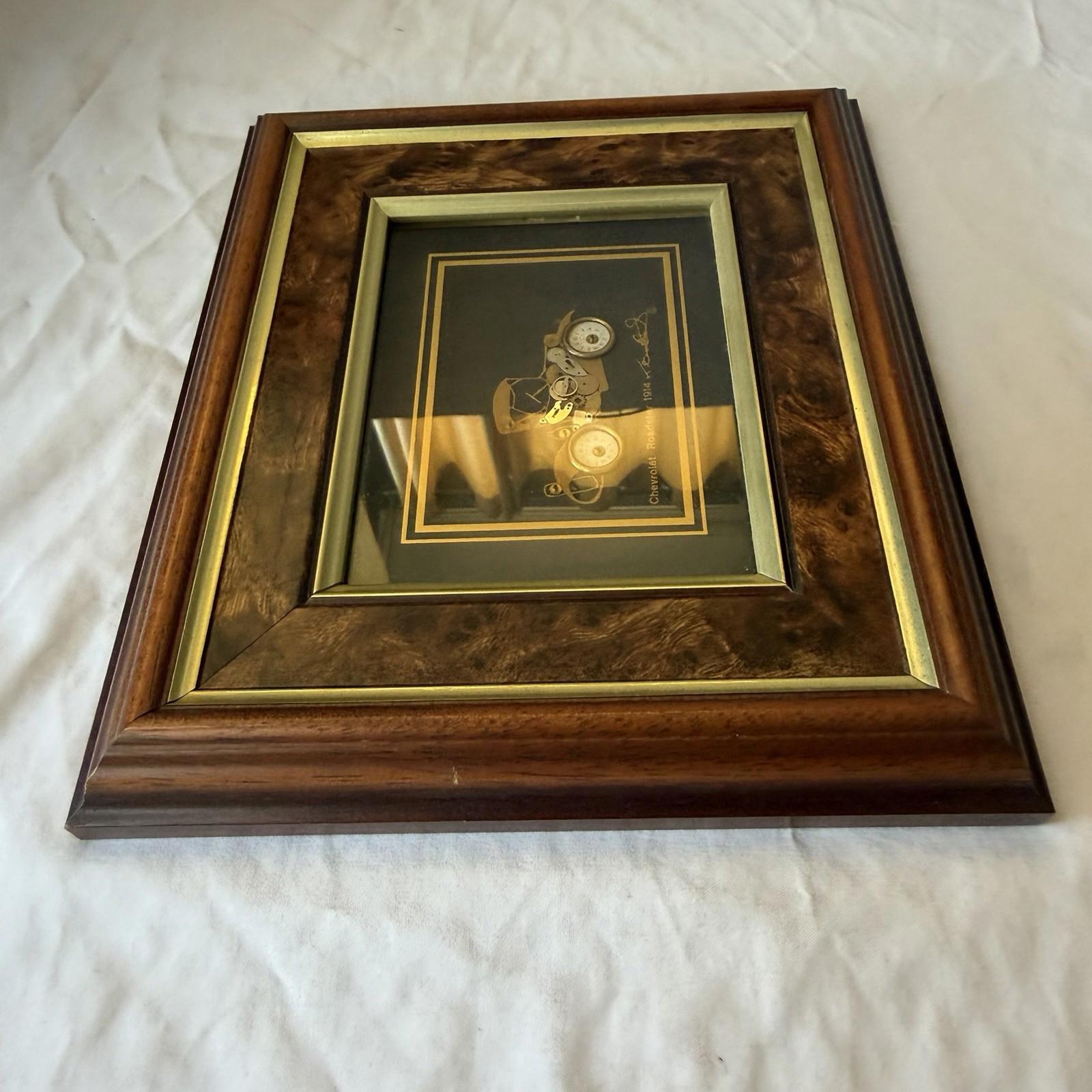 Ken Broadbent Chevrolet Roadster 1914 Clockwork Gear Collage Framed Steampunk