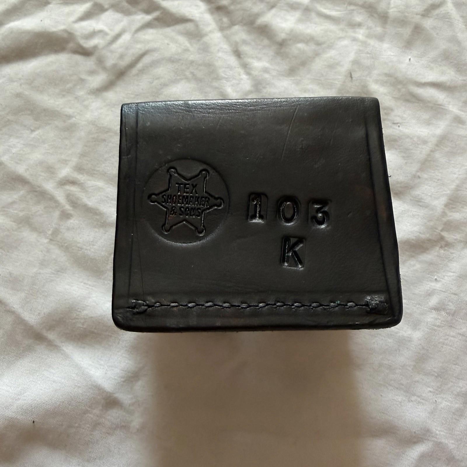 Vintage Tex Shoemaker 103K Black Leather Double Speedloader Holder