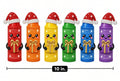 Santa Hat Crayon Characters Rainbow Christmas DTF Transfer 10" PK4