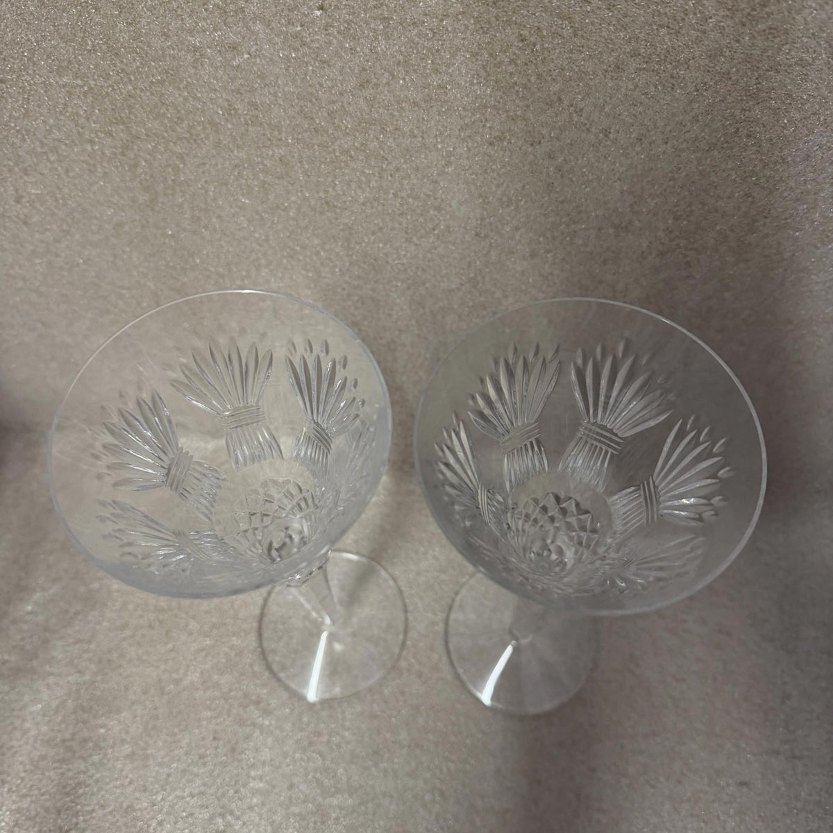 Pair of WATERFORD CRYSTAL Millennium Prosperity Wheat Champagne Toasting Flutes