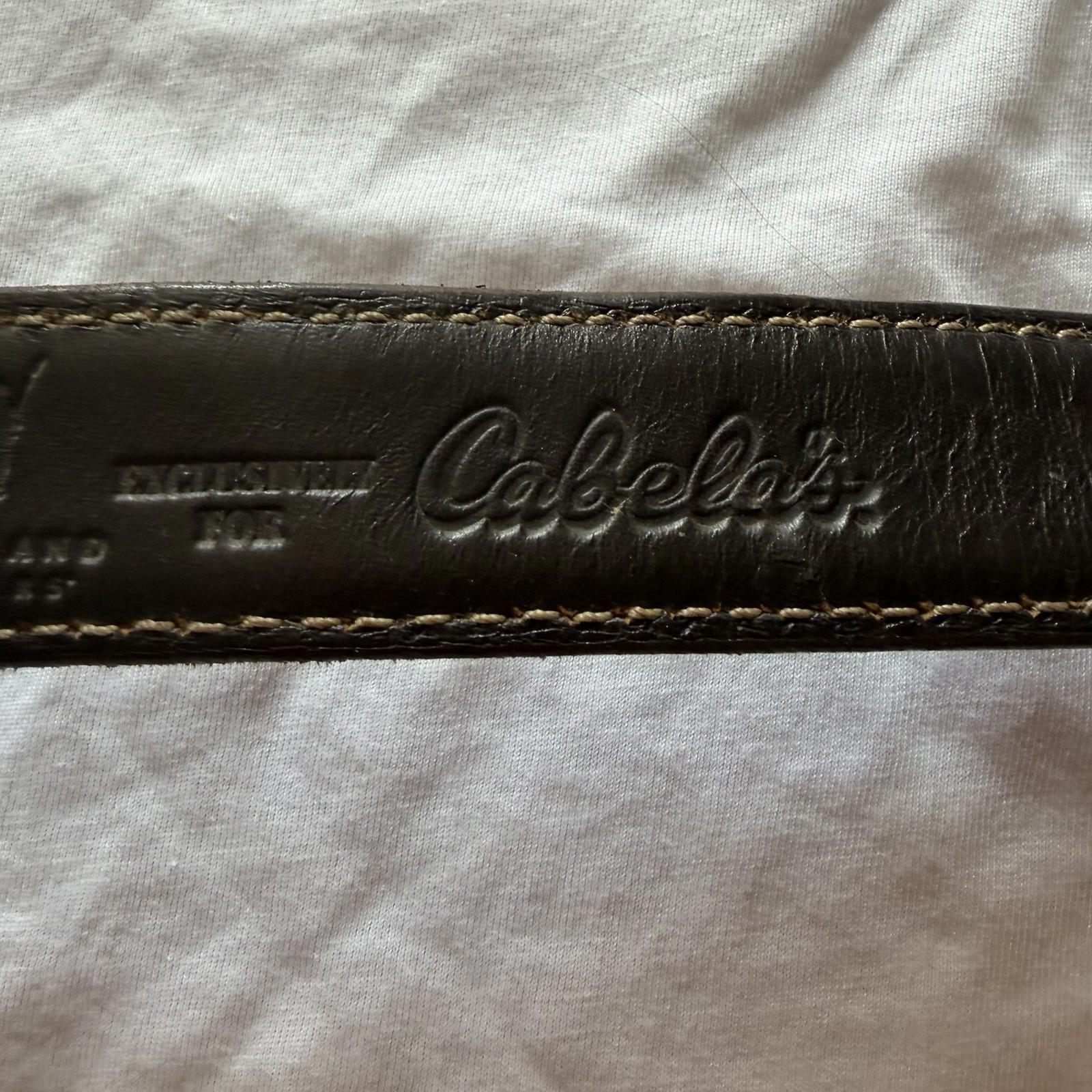 Vintage Mulholland Bros Cabela’s Leather Belt Strap Scorpion Conchos Sz 52