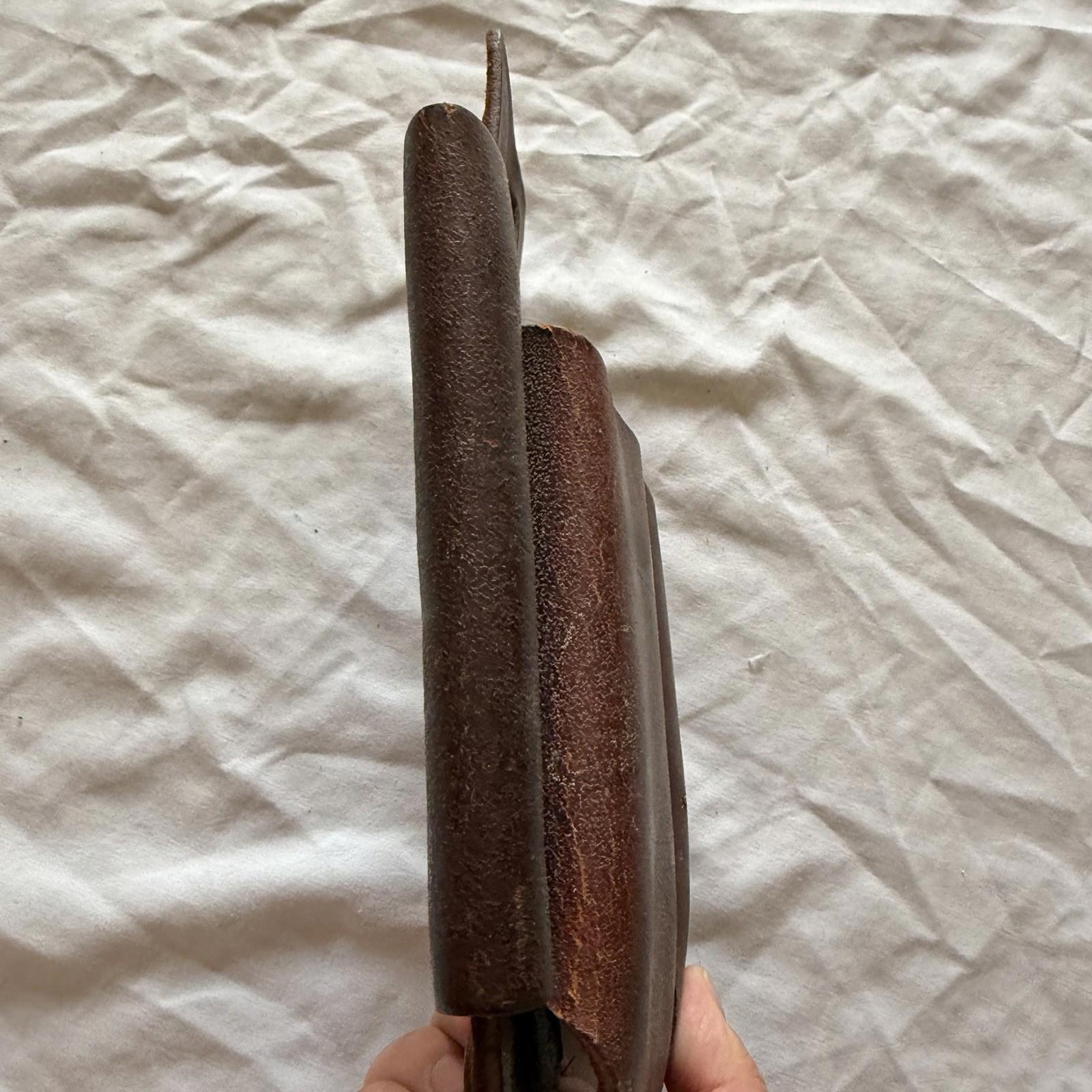 Vintage Brown Leather Double Pouch Duty Belt Holder Police Gear