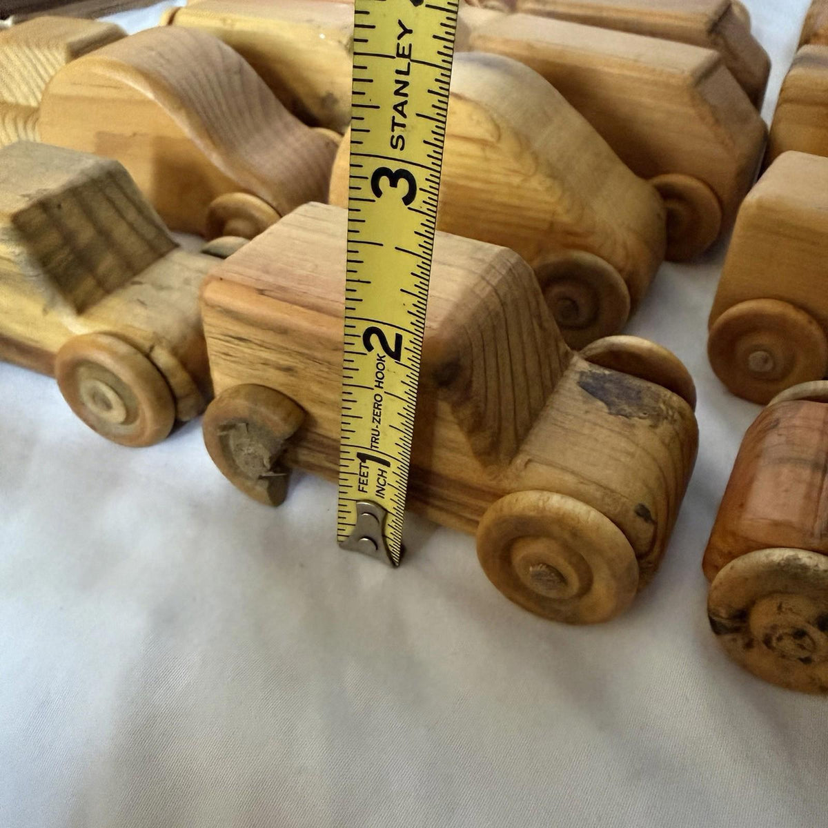 Vintage Handmade Wooden Toy Cars & Trucks Lot 20 Pc Rustic Pine Folk Art