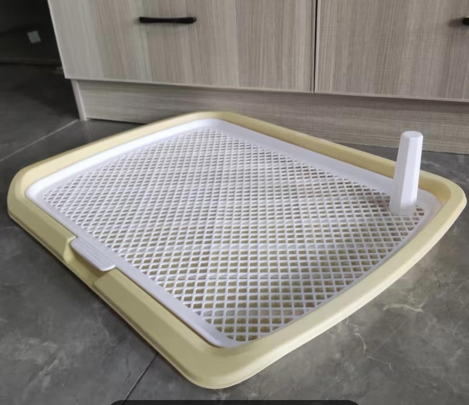 Dog Potty Training Tray Pee Pad Holder Plastic Toilet with Removable Net 16”