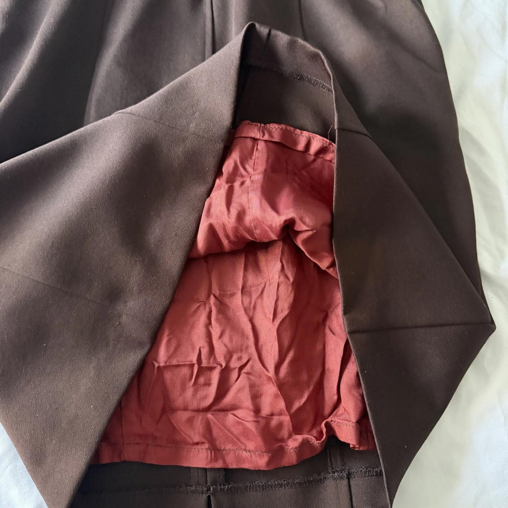 Vintage BCBG Brown Satin Sleeveless Sheath Dress Size 2 Made in USA