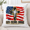 Faith Freedom Courage American Flag DTF Transfer 10 Inch Pack of 4