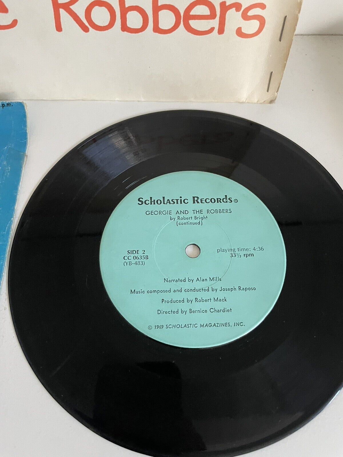 Georgie And The Robbers Record and Scholastic Book by Robert Bright- 1968