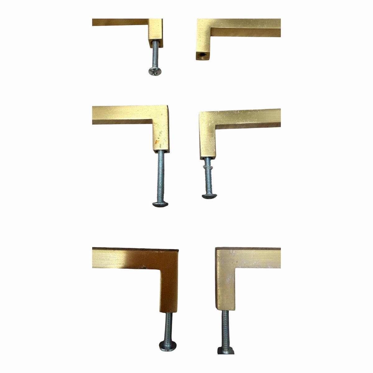 Set of 23 Brushed Gold Cabinet Drawer Pull Handles Modern Square Bar Hardware