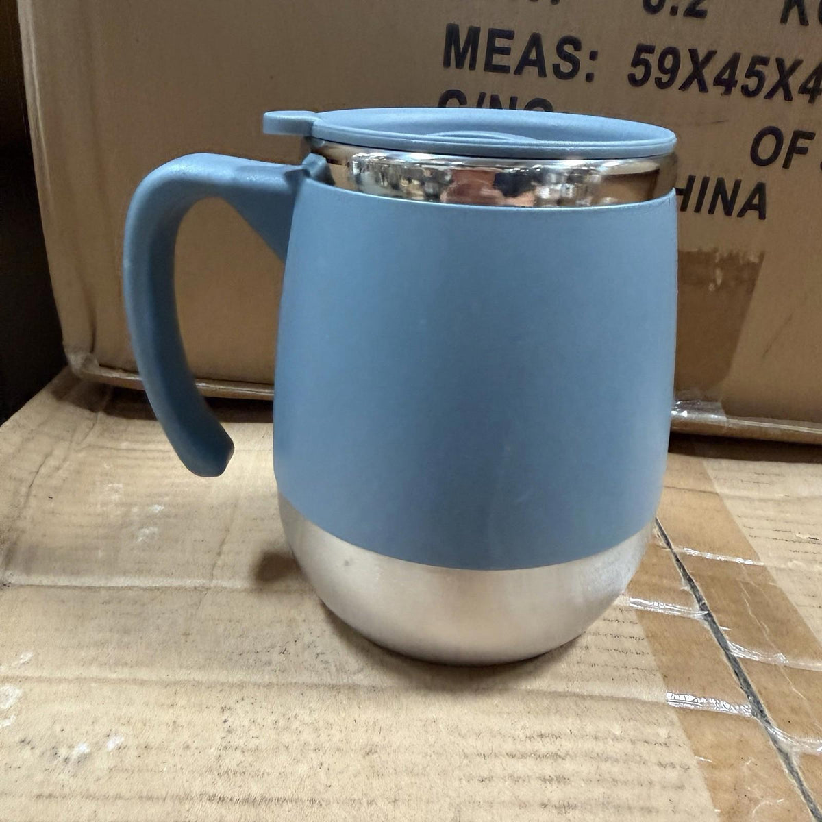 Blue Stainless Steel Coffee Cup with Lid - Insulated Travel Mug 12oz