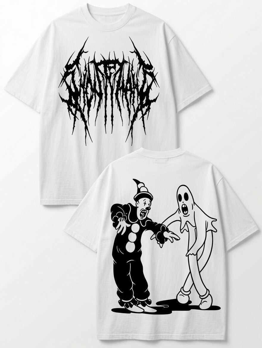 Scary Horror Clown Ghost Graphic Tee Creepy Halloween Shirt