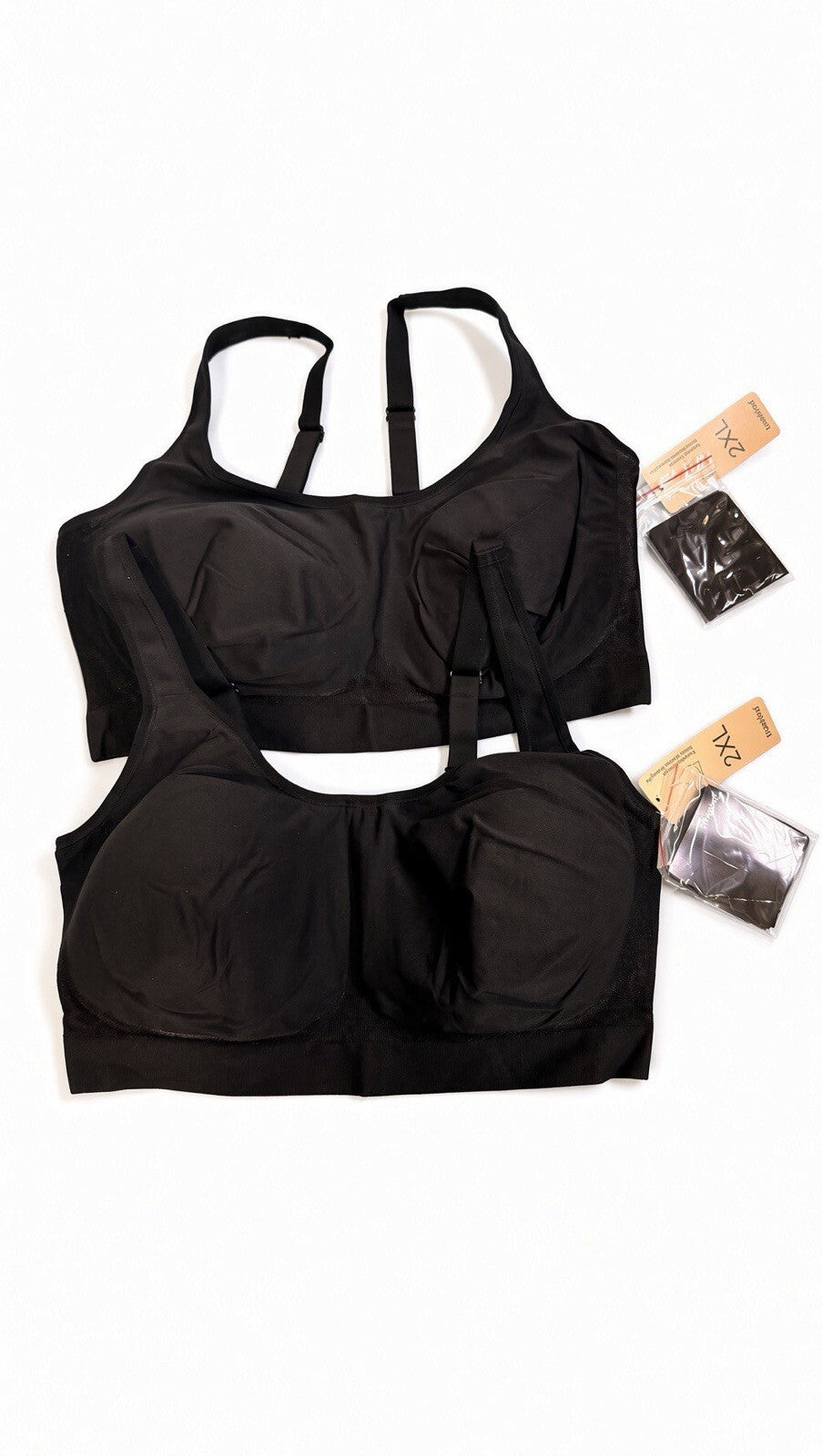 2 Pack Truekind Everyday Comfort Wireless Shaping Bra Black 2XL + Extenders NWT