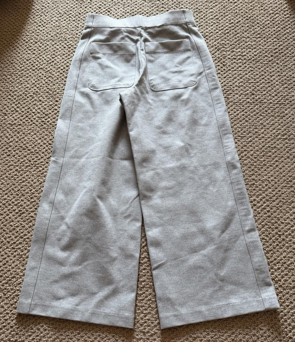 Jones New York Gray Wide Leg Pull-On Pants Size S Stretch Knit