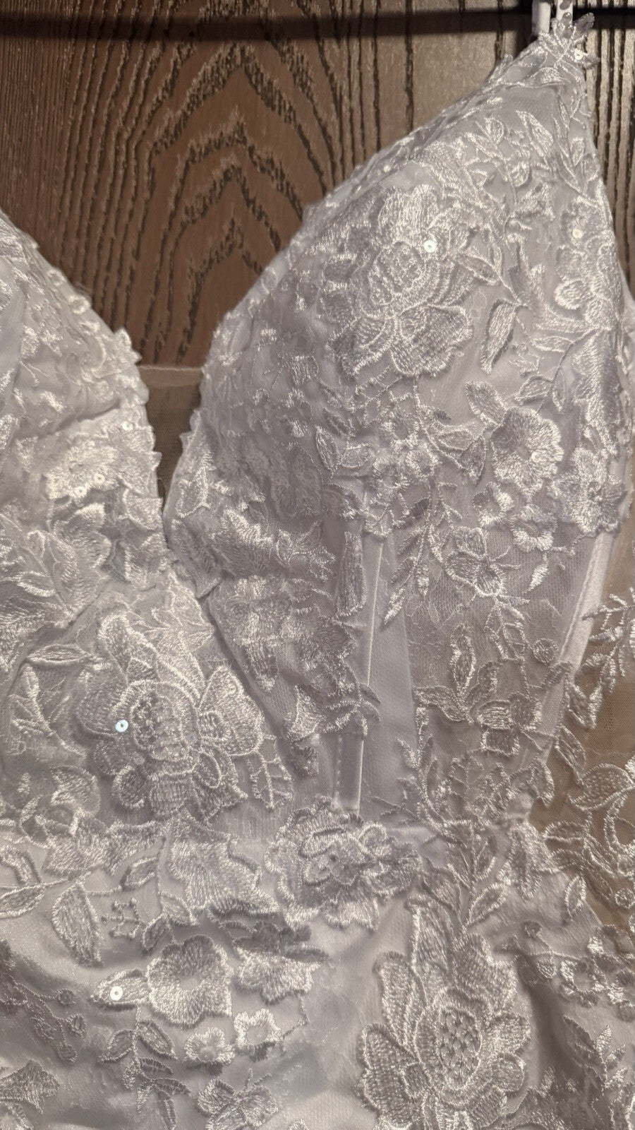Size 18 White Lace Mermaid Wedding Dress Bridal Gown Corset Back Long Train