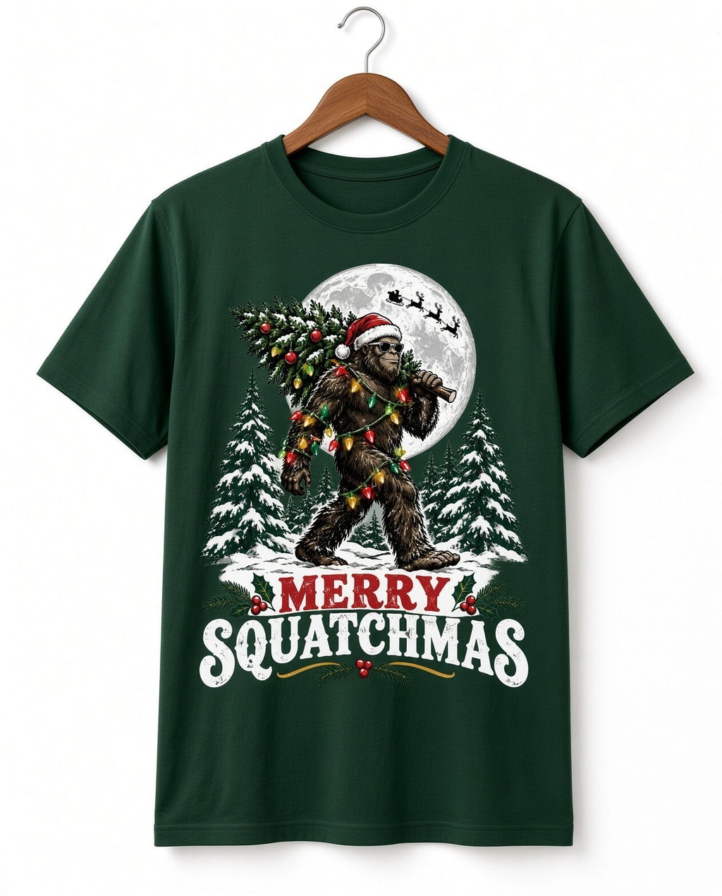 4pcs 10in Merry Squatchmas Bigfoot Christmas DTF Transfer Ready to Press