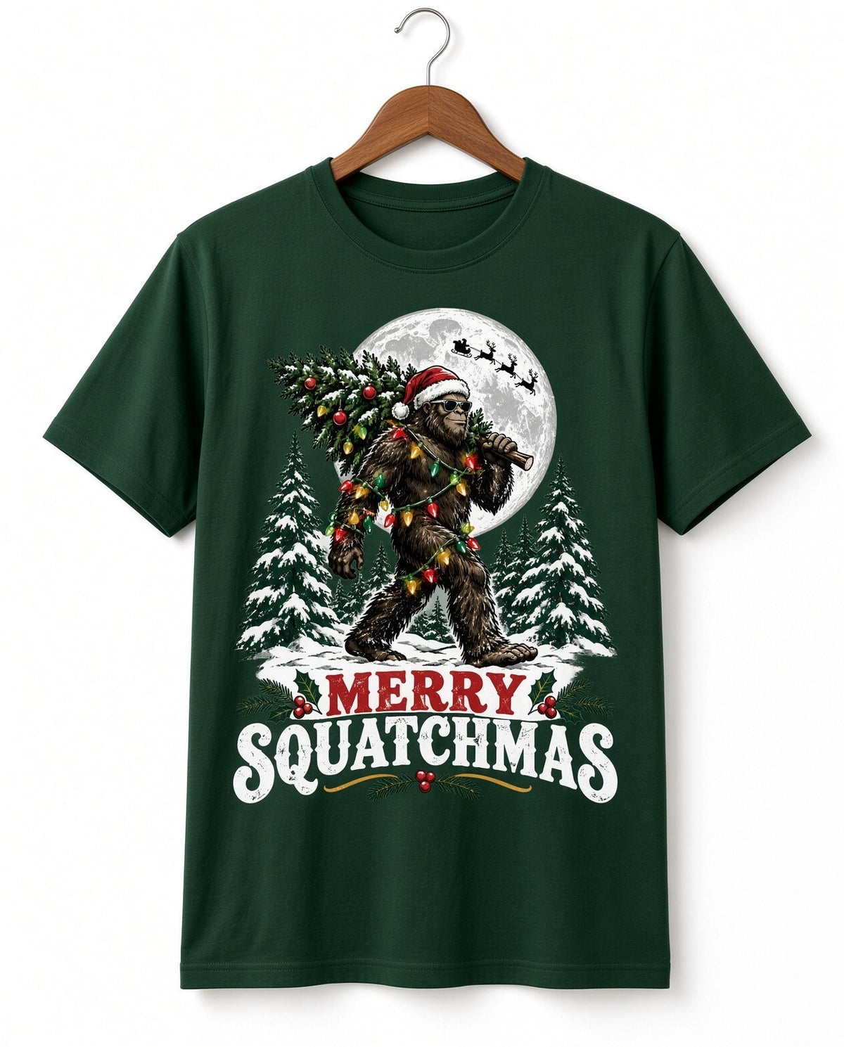 4pcs 10in Merry Squatchmas Bigfoot Christmas DTF Transfer Ready to Press