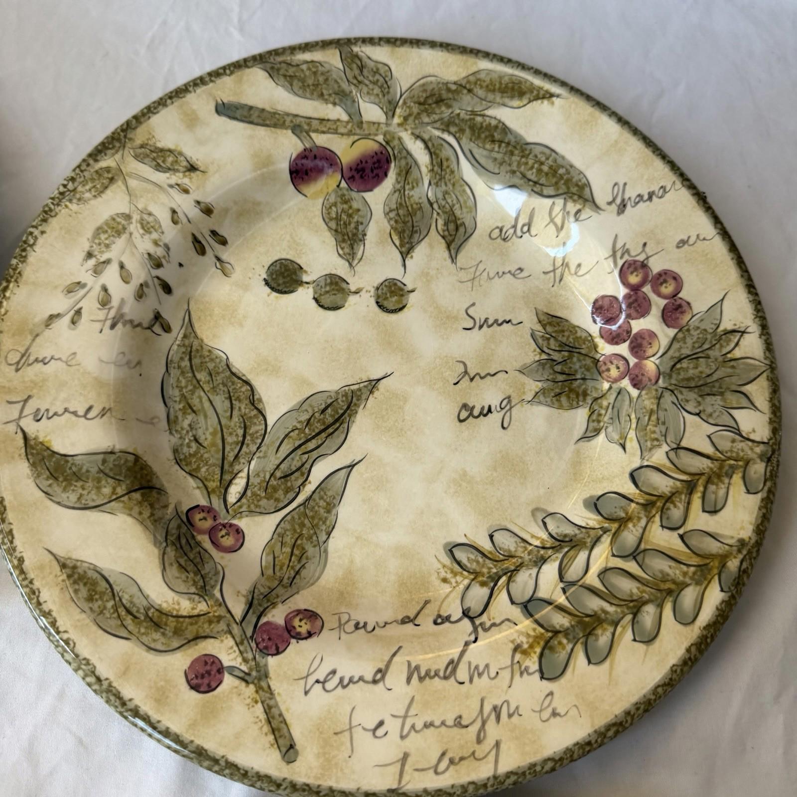Sorrento Tabletops Unlimited Hand Painted Dinner Plates Italian Tuscany Set 4