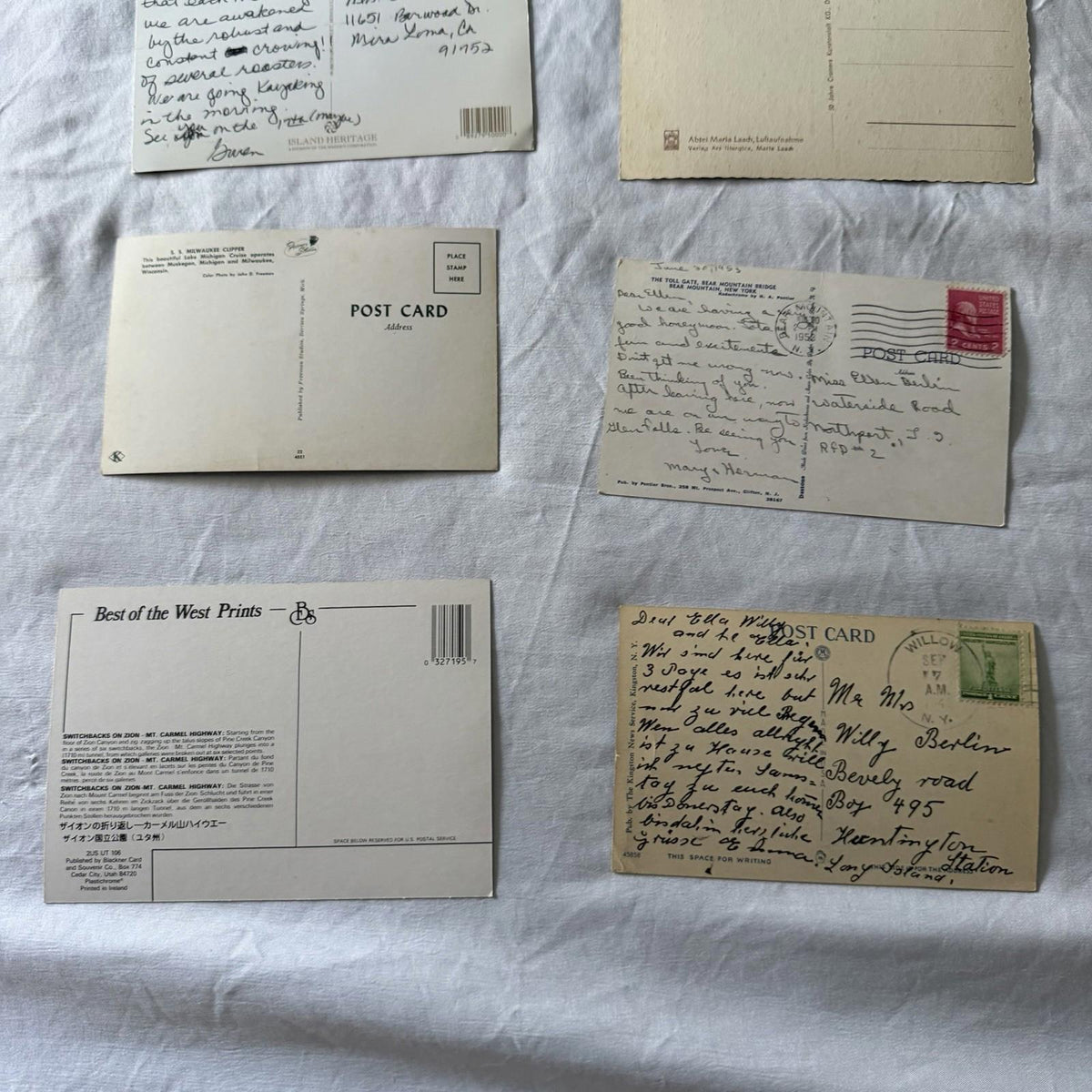 Vintage Postcards Lot - San Francisco, Zion, Redwoods, Castles & Beaches
