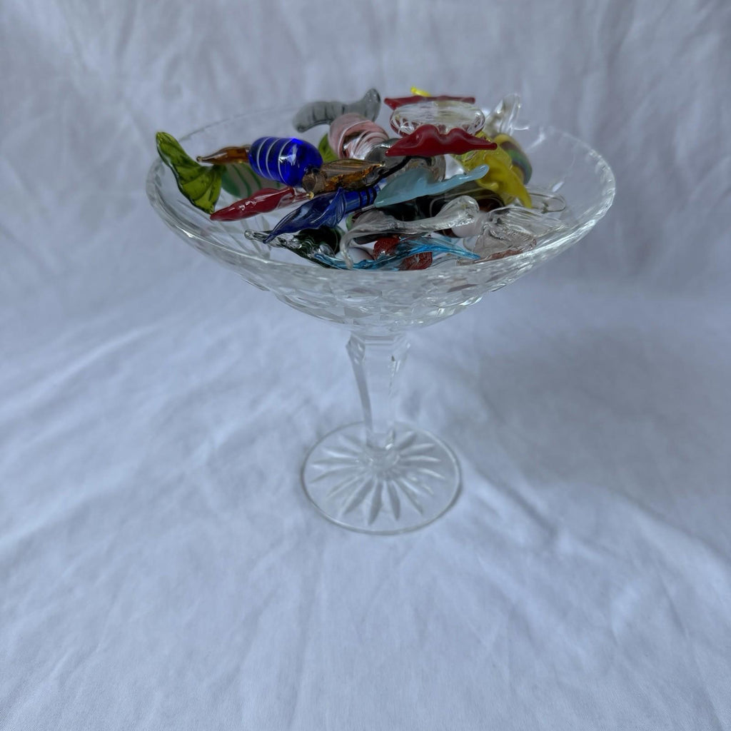 Vintage Murano Art Glass Candy Figurines Lot w/ Crystal Compote