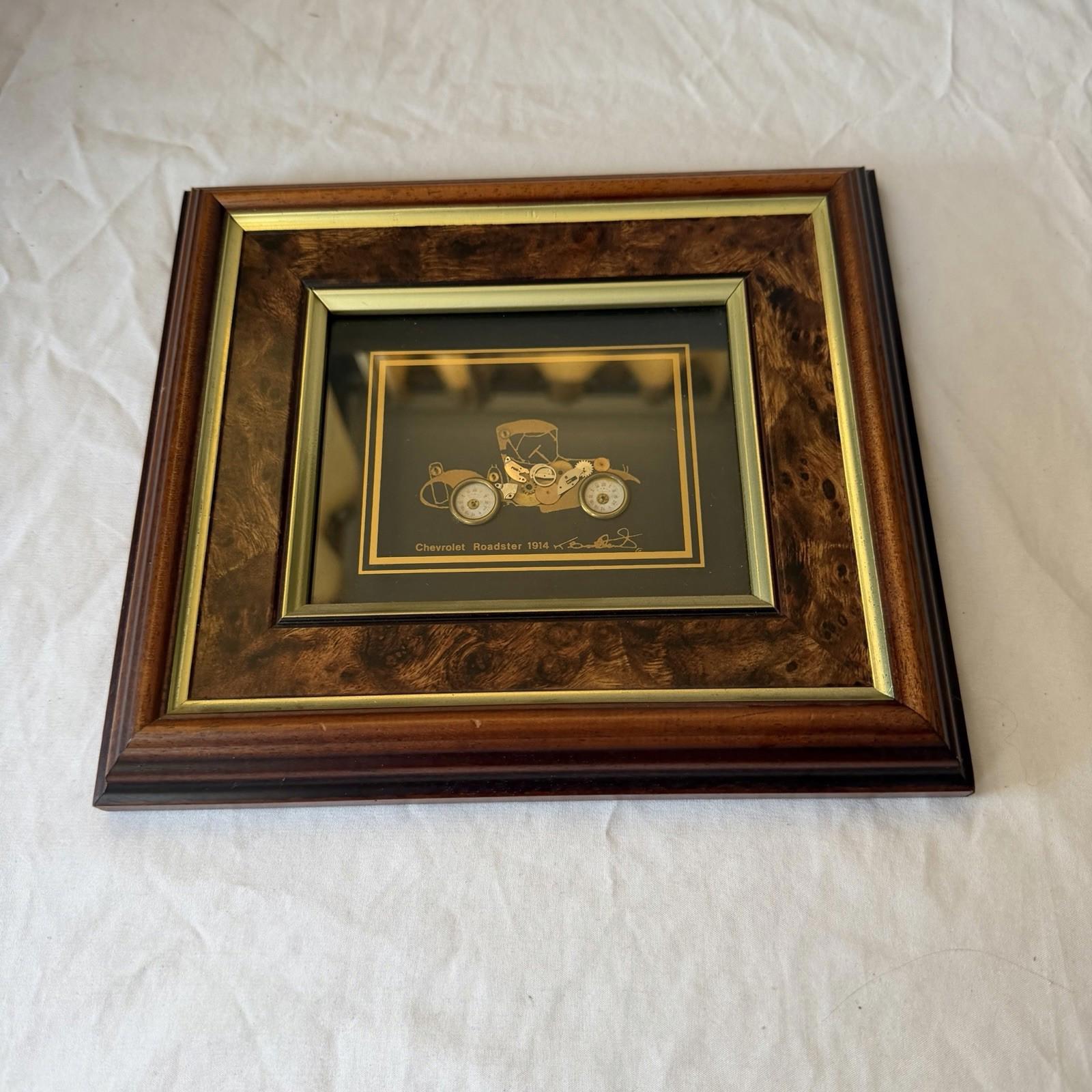 Ken Broadbent Chevrolet Roadster 1914 Clockwork Gear Collage Framed Steampunk