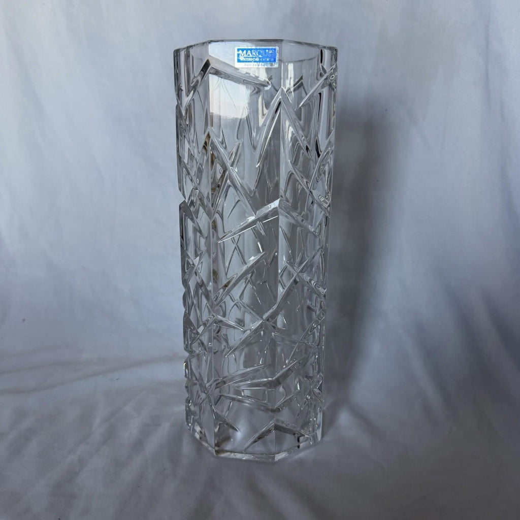 Marquis by Waterford Crystal Tall Vase Geometric Cut Hexagon Germany 10”