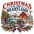 Christmas in the Heartland Truck Barn DTF Transfer Ready to Press Print