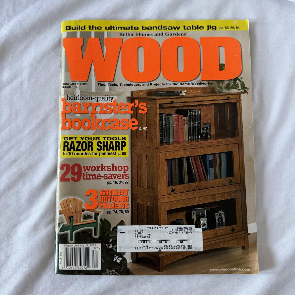 WOOD Magazine Jun/Jul 2003 Issue 149 Barrister Bookcase Bandsaw Jig Plans