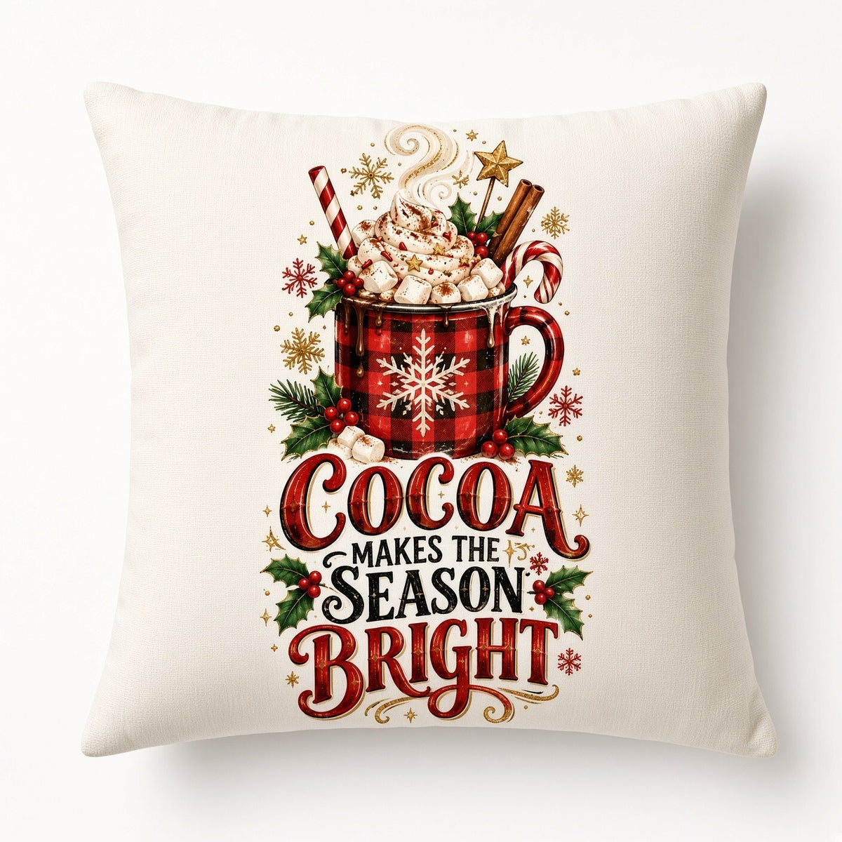 4pcs 10in Cocoa Makes the Season Bright Mug DTF Transfer Ready to Press