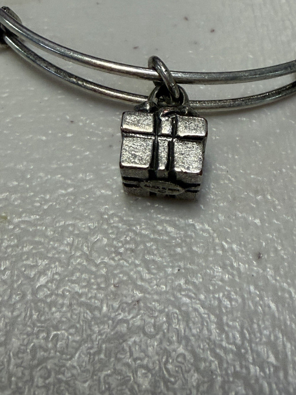 Alex and Ani Sister Charm Expandable Bangle Bracelet Silver Tone Friendship Gift