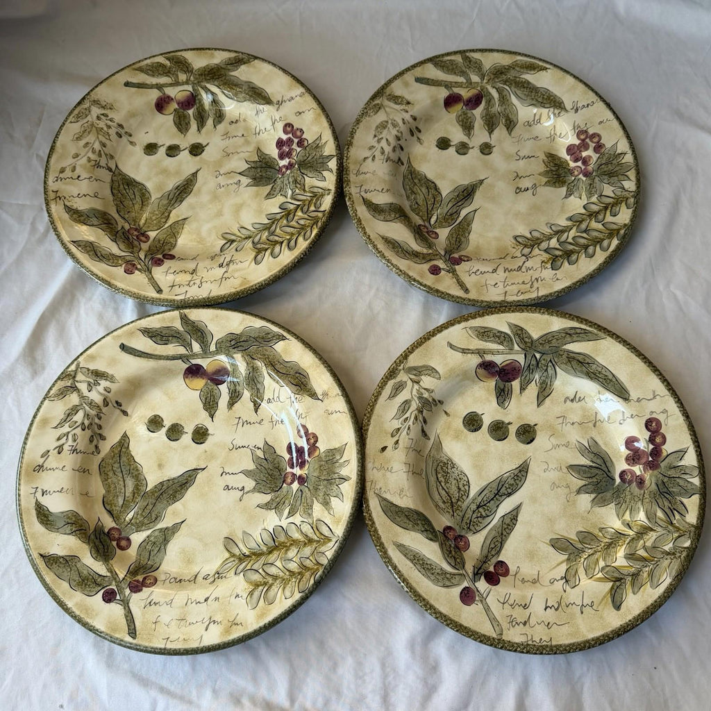 Sorrento Tabletops Unlimited Hand Painted Dinner Plates Italian Tuscany Set 4