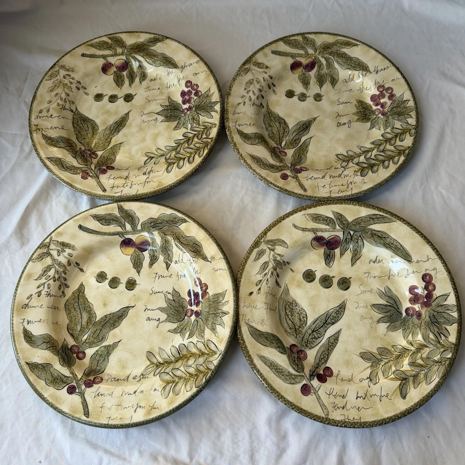 Sorrento Tabletops Unlimited Hand Painted Dinner Plates Italian Tuscany Set 4