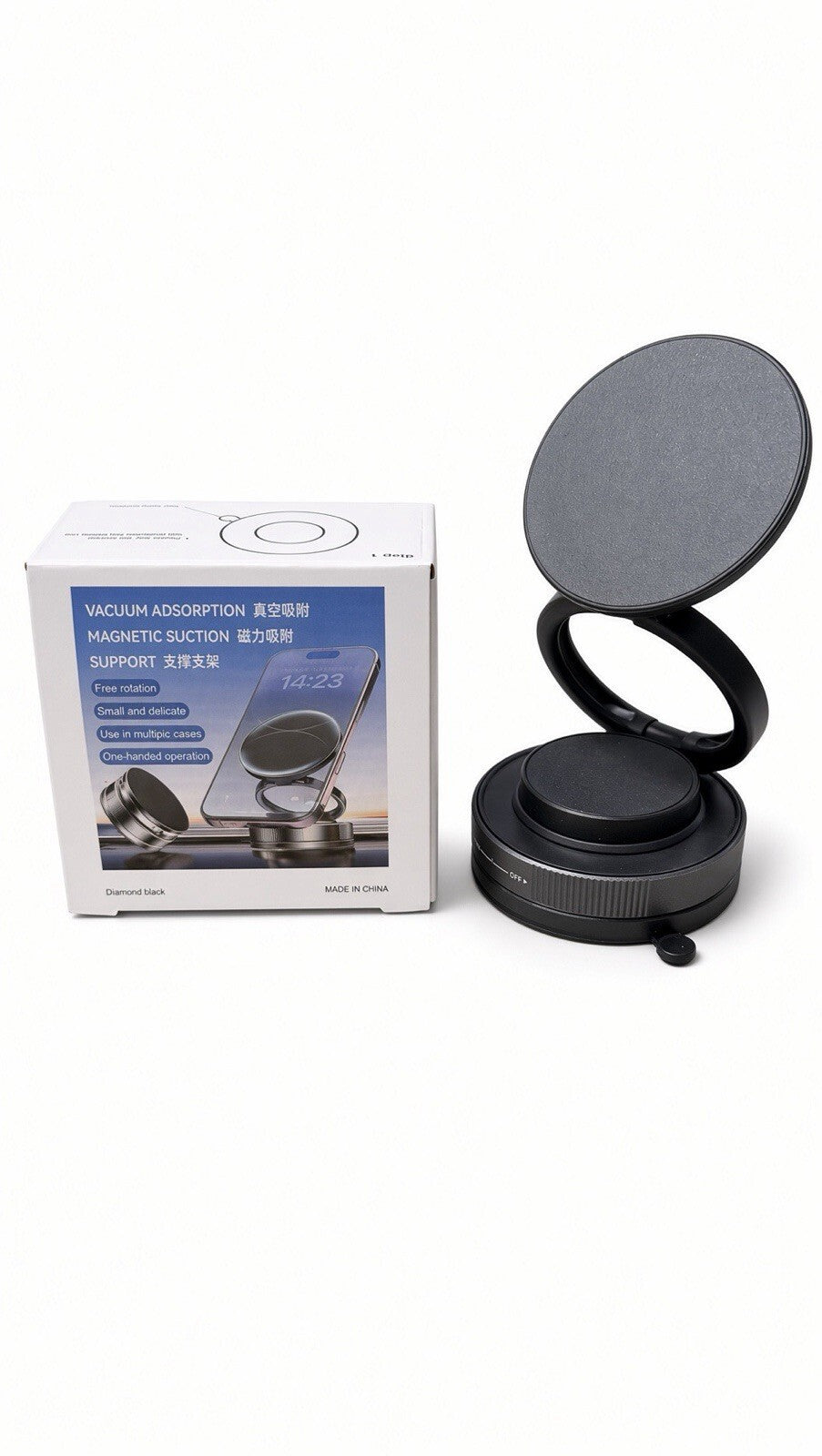 360° Adjustable Magnetic Vacuum Suction Cup Car Phone Holder Mount for MagSafe