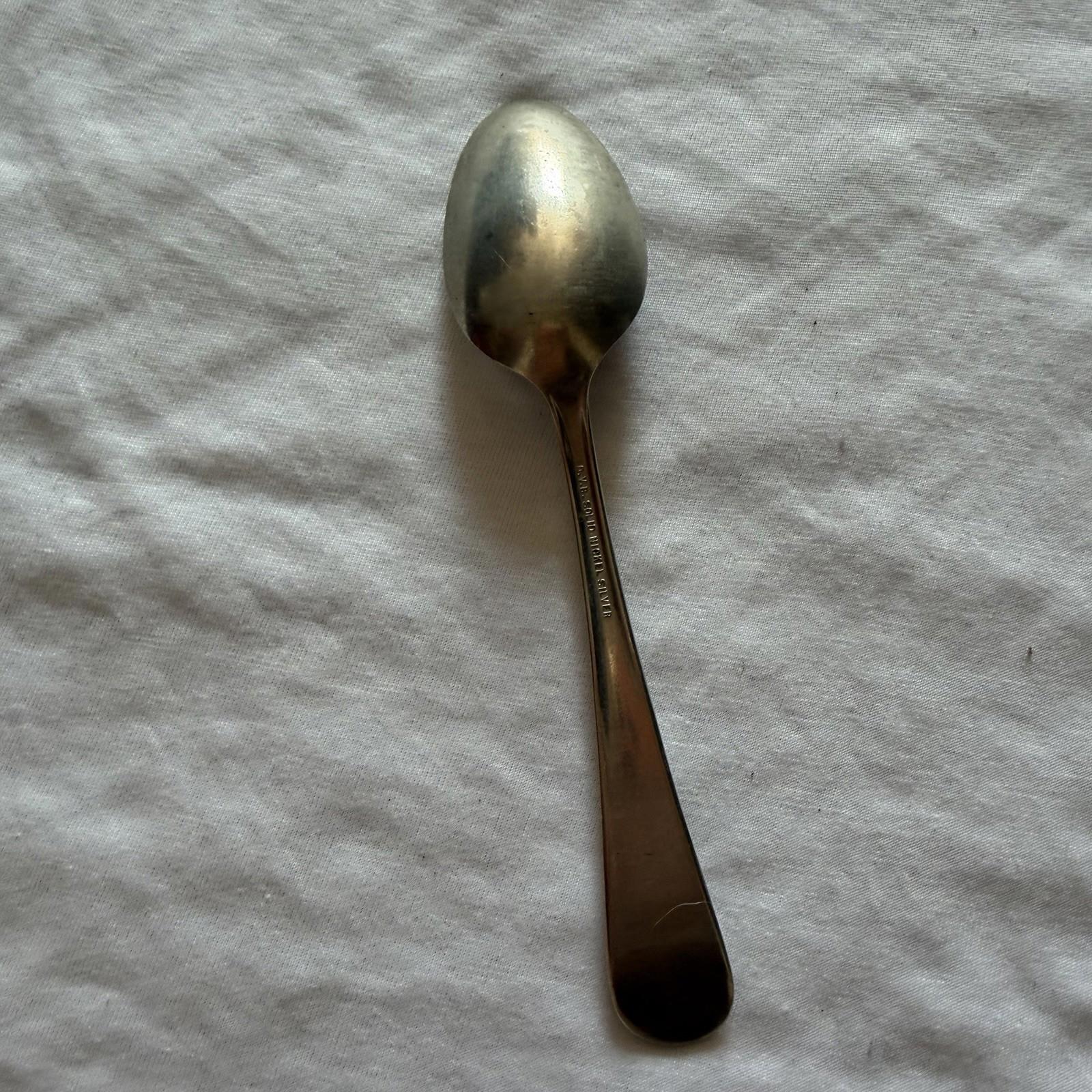 Vintage O.V.B. Solid Nickel Silver Teaspoon Free Shipping