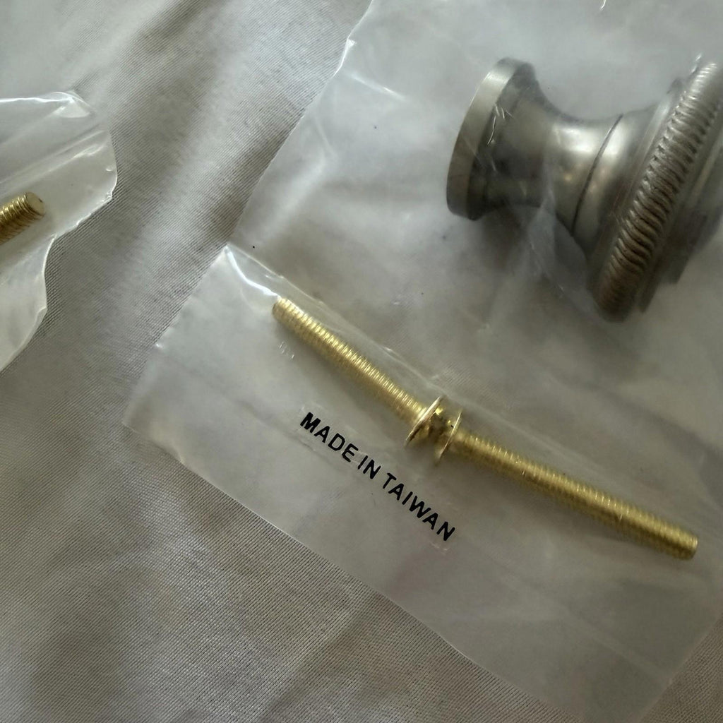 Fluted Cabinet Knobs Set of 9 - Brushed Nickel, New w/ Screws