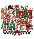 4pcs 10in Holiday Happy Gingerbread Letter Christmas DTF Transfer Ready to Press