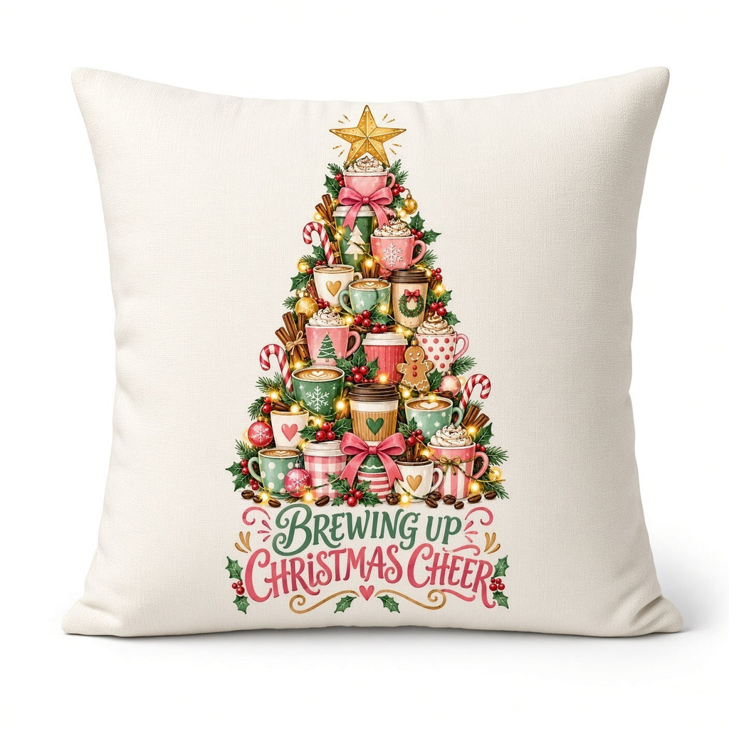 4pcs 10in Brewing Up Christmas Cheer Coffee Tree DTF Transfer Ready to Press