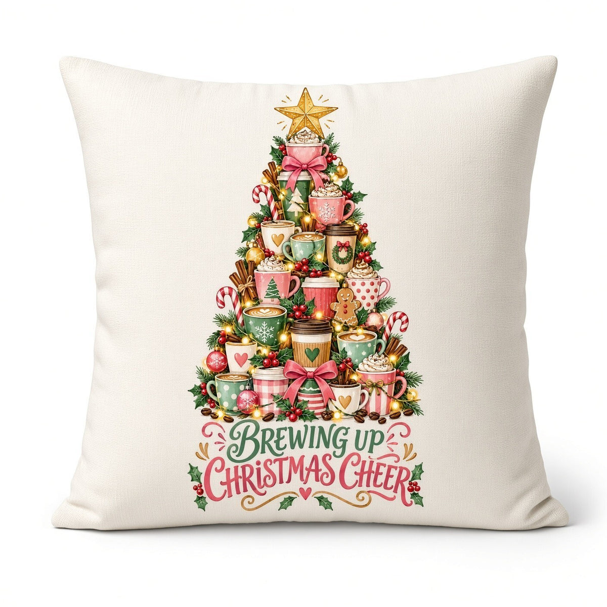 4pcs 10in Brewing Up Christmas Cheer Coffee Tree DTF Transfer Ready to Press