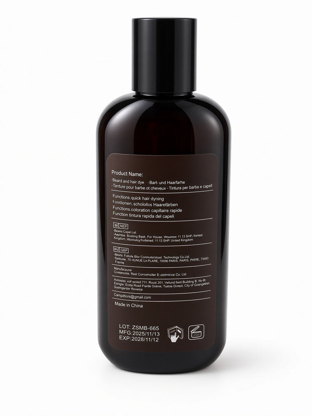 SUMVX 2-in-1 Hair & Beard Dye Chestnut Brown Natural Color for Men 100ml