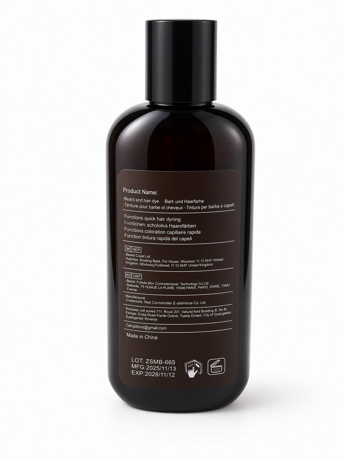 SUMVX 2-in-1 Hair & Beard Dye Chestnut Brown Natural Color for Men 100ml