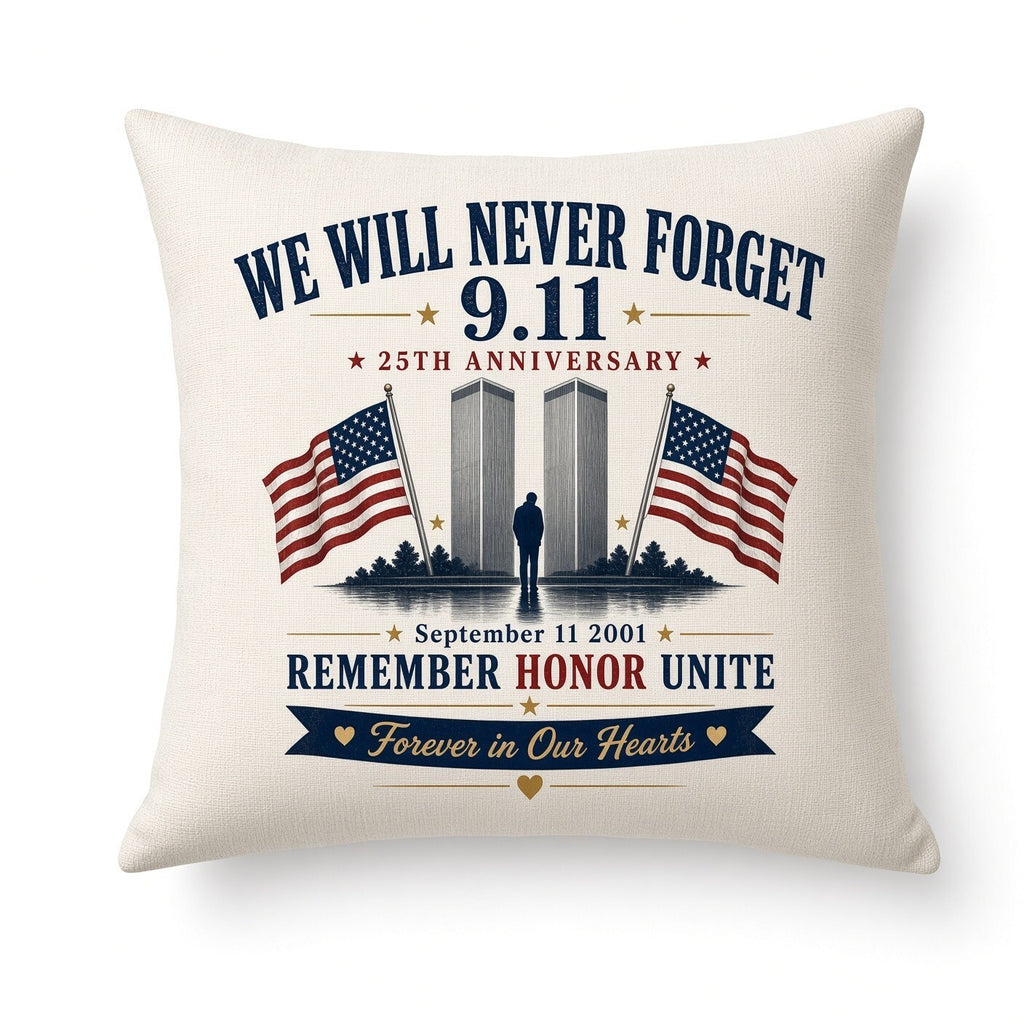 4Pcs 10" We Will Never Forget 9.11 DTF Transfers 25th Anniversary Iron On