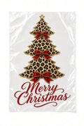 PK4 Leopard Print Christmas Tree DTF Transfer 10in Merry Christmas Heat Press